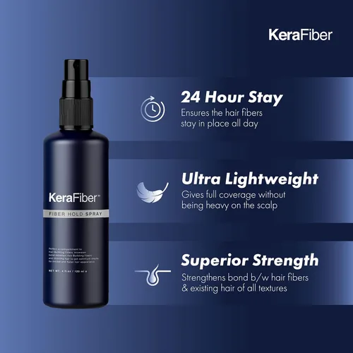 Vista 2 de KeraFiber Spray de fijación de fibra para fibras de construcción del cabello, fortalece la unión entre las fibras capilares y el cabello existente