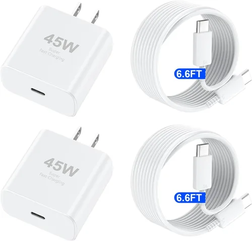Vista 10 de Cargador para teléfono 17 16 Pro Max de carga rápida, 45 W USB C Phone 17 16 Bloque de carga súper rápido con cable de carga tipo C de 6.6 pies