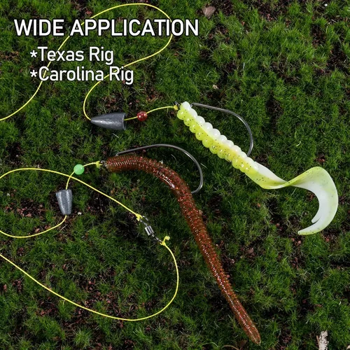 Vista 7 de Dr.Fish EWG - Ganchos para pesca de lubina, extra ancho, para pesca de agua dulce, carolina/Texas Rig