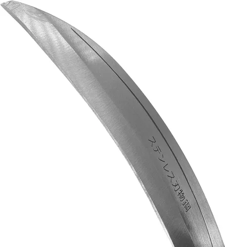 Vista 3 de KAKURI Herramienta de jardín de hoz de hierba 7.6", hoz de deshierbe de Kama estilo japonés, hoja de acero inoxidable