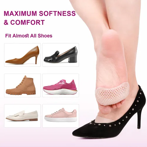Vista 6 de Paquete de 6 almohadillas metatarsianas para mujer, almohadillas metatarsianas para aliviar el dolor, almohadillas suaves para zapatos, almohadillas