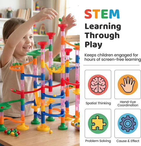 Vista 4 de Marble Run, juego de laberinto de mármol de 133 piezas