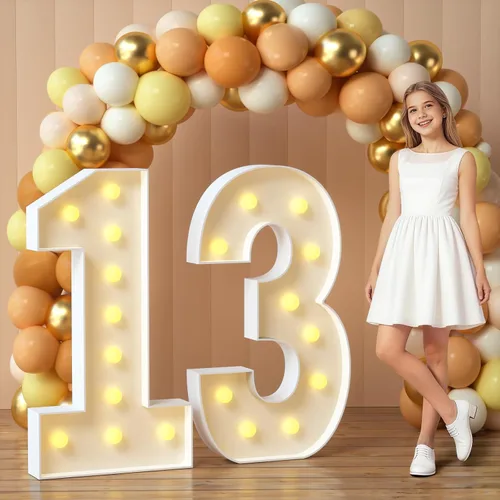 Vista 19 de imprsv Letras con luz para marquesina, letras de mosaico de 3 pies de alto con luz para decoración de baby shower, graduación, grandes