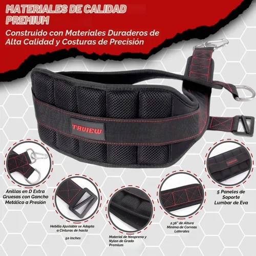 Vista 3 de Cinturón para sentadillas con barra, accesorio para rack y máquina de sentadillas, para levantamiento de pesas y powerlifting – Soporte