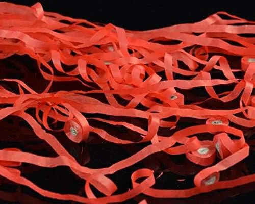 Vista 2 de Enjoyer Araña de papel, trucos de magia de seda, serpentinas de escenario, accesorios para fiestas, bodas, 15 unidades por paquete (rojo, 30 hebras)