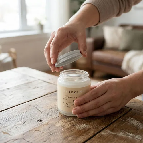 Vista 2 de Air Balm Eliminador de olores sólido, 5.3 oz (150 g), hasta 90 días, para habitación, cocina, baño y armario, aroma a almizcle acuoso