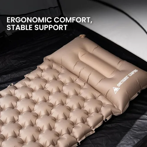 Vista 5 de ONETIGRIS Blackcrystal - Colchoneta de dormir ultraligera para acampar con almohada con bomba de pie incorporada, colchoneta inflable compacta