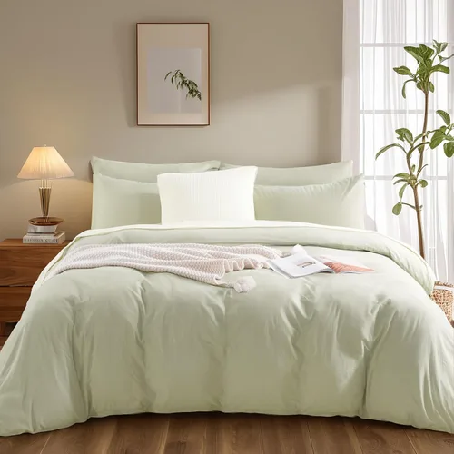 Vista 355 de NEXHOME PRO Funda de edredón Twin XL 100% algodón lavado, transpirable, duradera, texturizada, similar al lino, juego de ropa de cama para el hogar