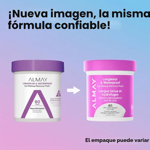 Vista 5 de Almay Almohadillas removedoras de maquillaje de ojos de larga duración e impermeables, 80 unidades (el embalaje puede variar)