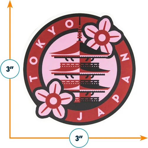 Vista 3 de Vagabond Heart Tokyo Sticker - Adhesivo de vinilo resistente a la intemperie para recuerdos de Japón