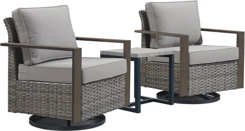 Vista 26 de Rilyson Sofá de mimbre para patio al aire libre, sofá de muebles de patio de ratán con marco resistente, mimbre de polietileno para todo