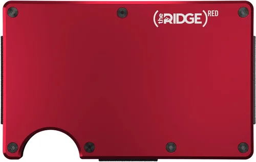 Vista 5 de The Ridge Cartera delgada minimalista para hombre, Rojo -, Minimalista
