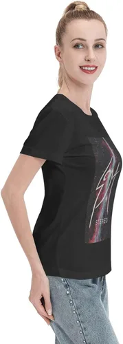 Vista 5 de Soda - Camisetas estéreo para mujer, ajuste holgado, casual, de algodón, cómodas, cuello redondo, manga corta, ropa