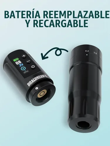 Vista 7 de Dragonhawk Atom2 Pro Kit de máquina de tatuaje inalámbrica con 2