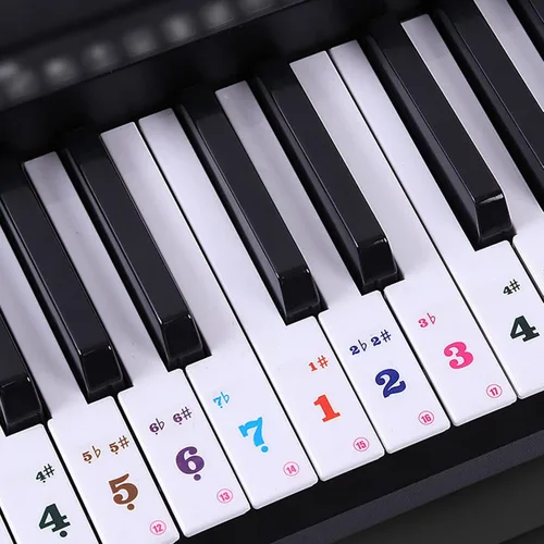 Vista 7 de Calcomanías de números 2 hojas para teclado de piano y teclados extraíbles