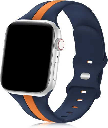 Vista 17 de Seizehe - Banda deportiva de diseño compatible con Apple Watch de 38/40/41/42/44/45/46/49 mm, unisex, correa de silicona suave para Apple Watch
