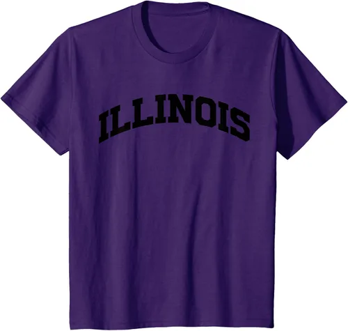 Vista 29 de Illinois Gift - Camiseta de diseño deportivo con texto universitario, gris, S