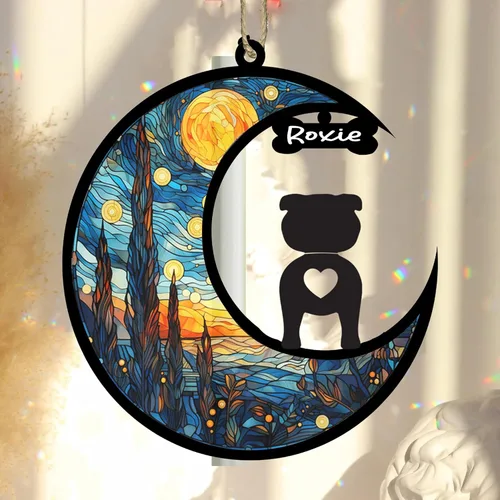Vista 2 de LOVELYPOD Affenpinscher - Adorno de Navidad personalizado para perro, Affenpinscher, adorno para atrapasoles para perro, recuerdo para perros, razas