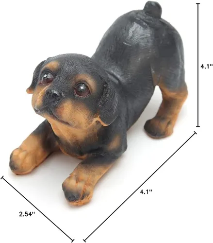 Vista 10 de Buachois Juego de 4 estatuas de perro para cachorros, escultura de resina para mascotas, escultura de resina para cachorros, decoración de jardín