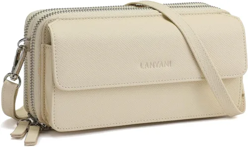 Vista 38 de Lanyani Cartera Cruzada RFID con Correa de Muñeca y Bolsillo para Teléfono para Mujeres de Cuero Vegano