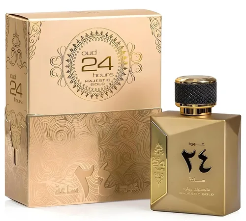 Vista 2 de Ard Al Zaafaran Oud 24 Hours Majestic Gold Eau de Parfum Spray para Unisex, 3.4 onzas