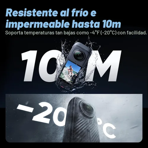 Vista 7 de Insta360 Paquete estándar X4: cámara de acción 8K 360 impermeable, video gran angular 4K, efecto selfie stick invisible, protectores de lente