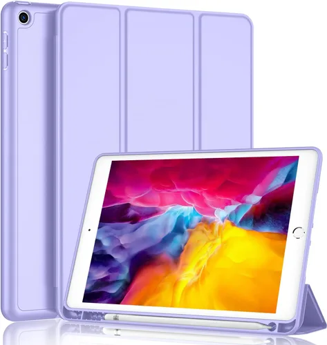 Vista 8 de iMieet Funda para iPad 9.7 (modelo 2018/2017, 6ª/5ª generación), funda inteligente con soporte para lápiz y parte trasera de silicona suave de piel