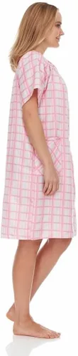 Vista 3 de Women's Snaps Front Closure House Dress Short Sleeve Woven Housecoat Duster Lounger Robe