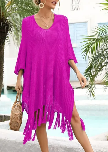 Vista 2 de Wander Agio Wonens - Camiseta de protección para la playa con borlas