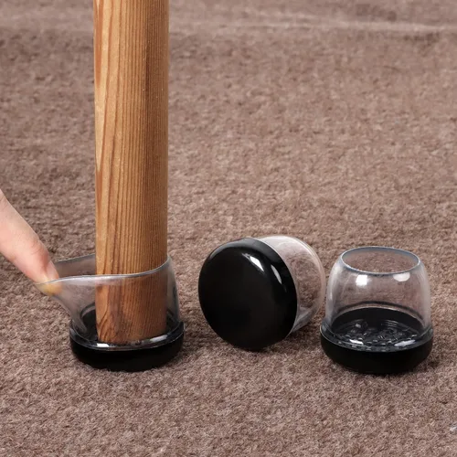 Vista 3 de Deslizadores de silla para suelos alfombrados, 16 piezas deslizantes redondos para muebles, protectores de patas de silla para alfombra, hacen que