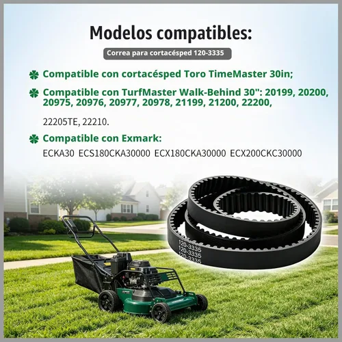 Vista 4 de 120-3335 Cinturón para cortacésped Toro Timemaster y Exmark 30