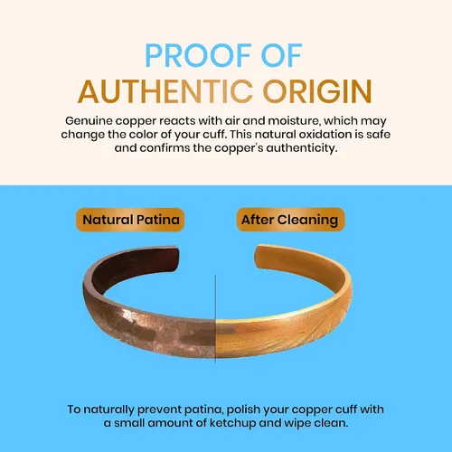 Vista 3 de Healing Monk Pulsera de cobre forjado a mano para hombres y mujeres, pulseras de cobre 100% auténticas, pulseras tibetanas reales y genuinas