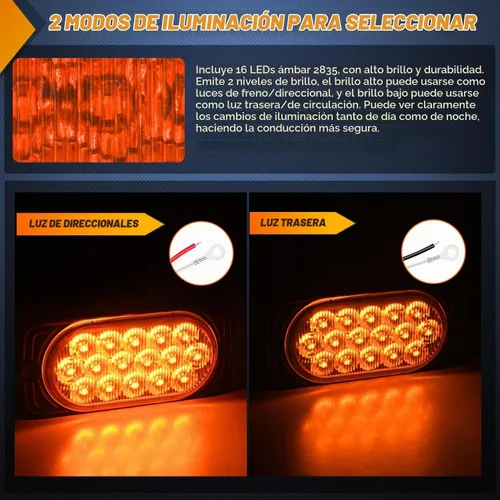 Vista 3 de Nilight juego de 2 luces de señalización de giro LED de 16 luces ámbar, carcasa de aluminio de 4.4 pulgadas, luces indicadoras de señalización