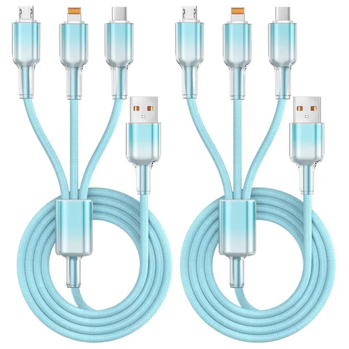 Vista 15 de Cable de carga 4 en 1 de 240 W máximo, cable USB C de carga rápida con chip E-Mark, cable USB A/C a C/Lightning, cable de carga múltiple para iPhone