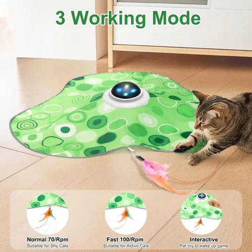 Vista 2 de Juguete interactivo para gatos, juguetes para gatos de interior, activado por el tacto, recargable por USB, pluma móvil, para todas las razas, gatos