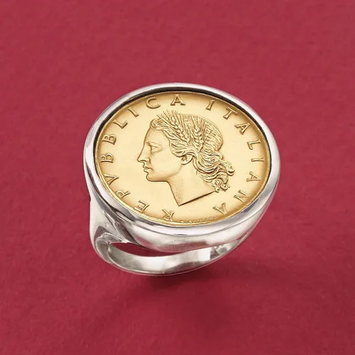 Vista 5 de Ross-Simons Italian Genuine 20-Lira Coin Ring in Sterling Silver
