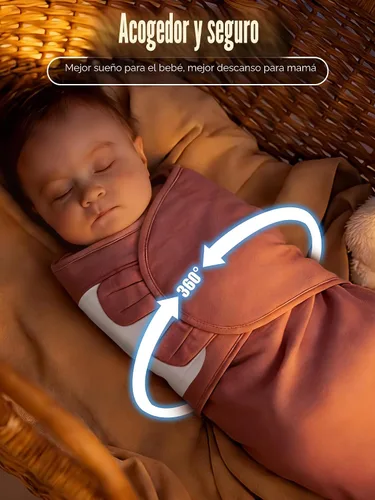 Vista 4 de Manta envolvente para recién nacido de 0 a 3 meses (paquete de 3) – Saco de dormir ajustable para bebé, 100% algodón antisobresalto, suave