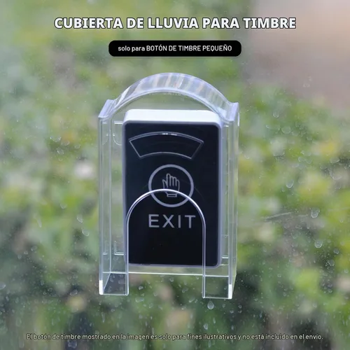 Vista 2 de Cubierta impermeable de botón para timbre de puerta para exterior, cubierta de lluvia para timbre, resistente a la intemperie, para interruptor