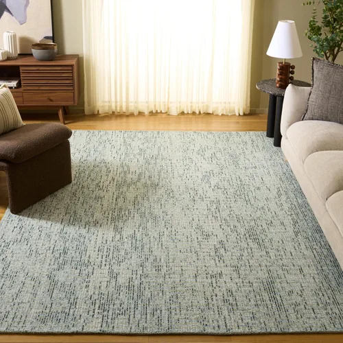 Vista 7 de SAFAVIEH Abstract Collection - Alfombra decorativa, 2 x 3 pies, color negro y marfil, lana hecha a mano, ideal para zonas de alto tráfico
