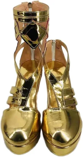 Vista 3 de COSGOGO Juego de anime Genshin Impact Layla - Zapatos de cosplay para mujer, de tacón alto, para cosplay, juego de rol
