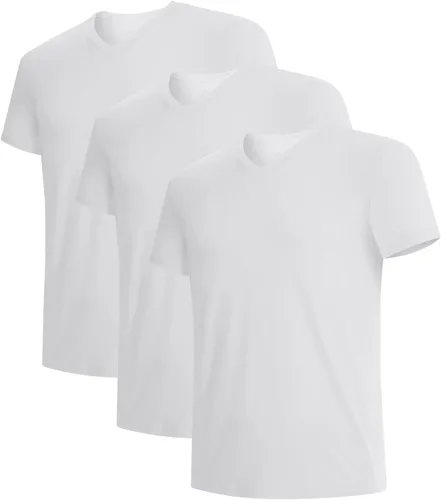 Vista 9 de BAMBOO COOL Camisetas interiores para hombre, cuello en V, suaves, que