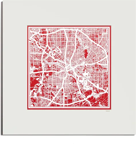 Vista 150 de O3 Design Studio San Diego, CA Paper Cut Map Matted Grey 20x20 in Paper Art