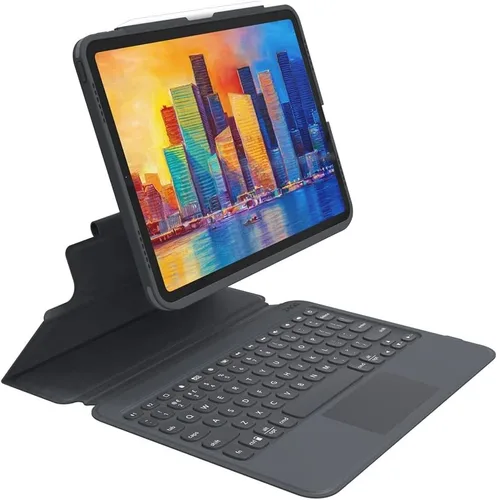 Vista 11 de ZAGG Pro Keys - Funda desmontable y teclado inalámbrico para Apple iPad de 10.2 pulgadas (Gen 9, 8, 7) - Emparejamiento Bluetooth, teclas