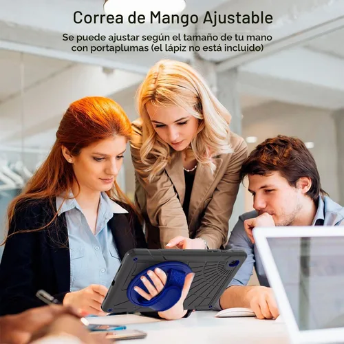 Vista 7 de Funda para Samsung Galaxy Tab A8 de 10.5 pulgadas 2022 con protector de pantalla giratorio 360º correa de mano y soporte, a prueba de caídas