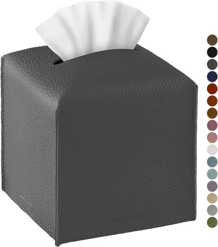 Vista 14 de Funda para Caja de Pañuelos, Jeethemy Porta Caja de Pañuelos Cuadrada de Cuero PU, Moderno Estuche de Pañuelos Organizador Dispensador de Papel
