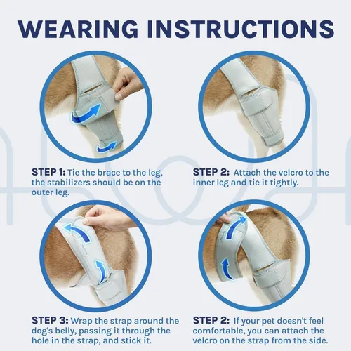 Vista 5 de Rodillera para perro para desgarro del ligamento cruzado anterior para lesiones de ligamentos y alivio del dolor en las articulaciones, tamaño: L