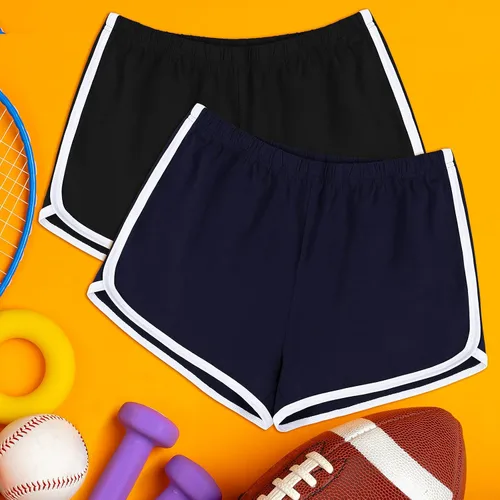 Vista 5 de URATOT - Paquete de 2 shorts de algodón para deportes, yoga, danza, pantalones cortos de verano