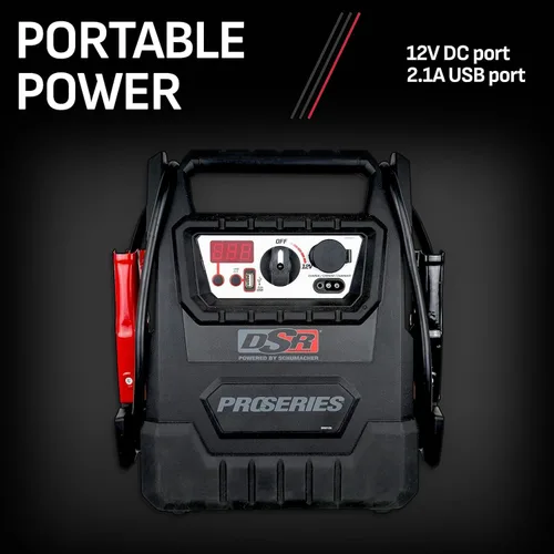 Vista 2 de Schumacher Electric DSR ProSeries - Arrancador de batería de automóvil, mantenedor y estación de energía portátil, 12 V, 2000 amperios de pico y 400