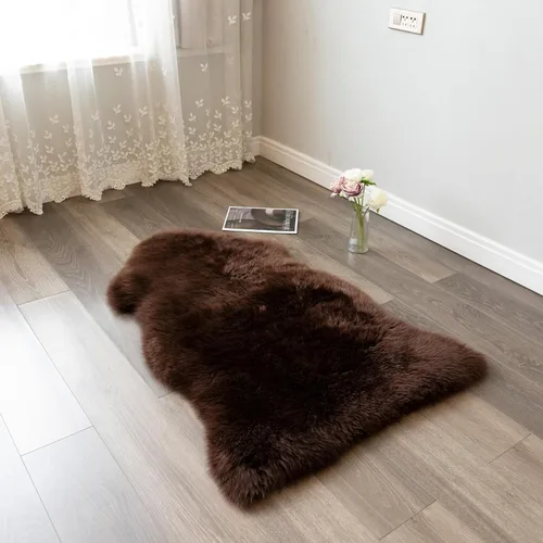 Vista 14 de Alfombra de piel de oveja, mullida y esponjosa, súper suave de 24 x 36 pulgadas, alfombra de pelo de oveja de felpa, alfombras decorativas