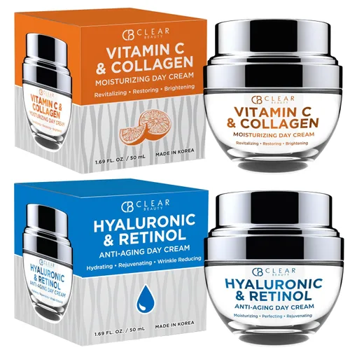 Vista 13 de Clear Beauty Hidratante facial de oro de 24 quilates y colágeno, probado por dermatólogos, antienvejecimiento, cuidado de la piel coreano, hidrata